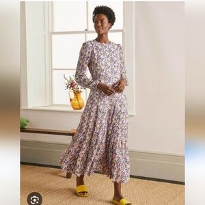 Boden Katherine Midi Floral Long Sleeve Dress Size 8